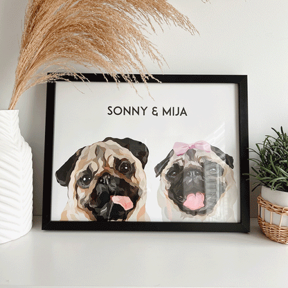 2 Pets Framed Portrait