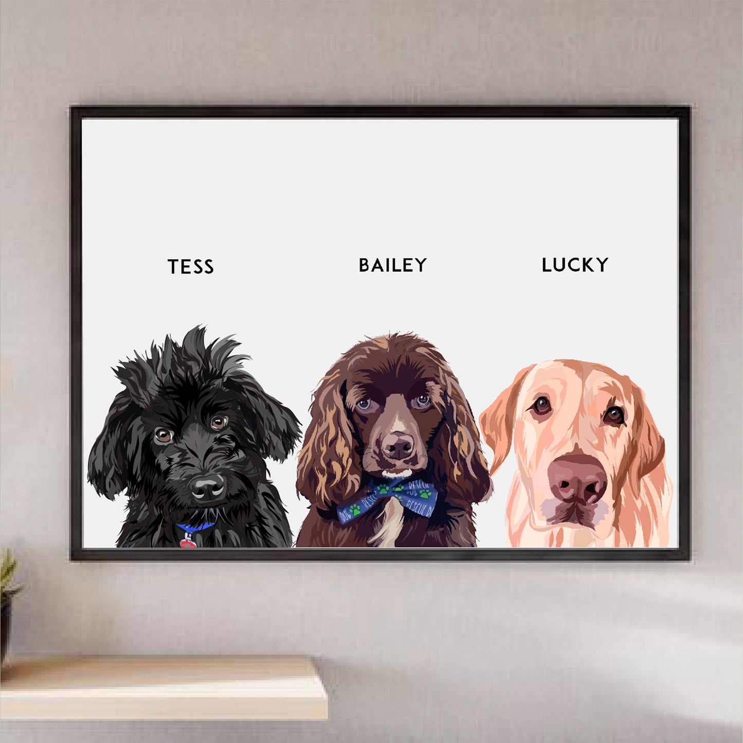 3 Pets Framed Portrait